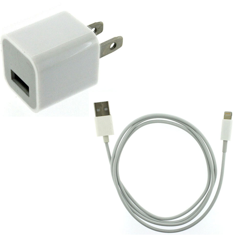 Home Wall AC Charger+8 Pin to USB Data Cable for iPhone 5 iPod Touch 5