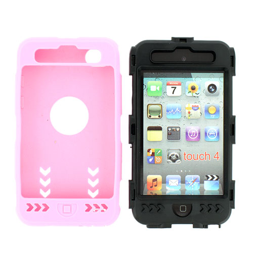 DELUXE PINK HARD CASE COVER SILICONE SKIN FOR IPOD TOUCH 4 4G 4TH GEN 